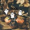 24 Pack Glitter Halloween Ghost Cupcake Toppers - Baby Shower Decor Gender Reveal Decorations (Black) view 4