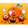 24 Pack Glitter Halloween Ghost Cupcake Toppers - Baby Shower Decor Gender Reveal Decorations (Blue) view 2