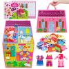 OKOOKO Dress Up House Felt Board 35PCS Double-Sided Foldable Dress Up Teaching Girls Toy Preschool Crafts Storytelling Early Learning Interactive Play Kit for Toddlers Kids view 1