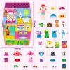 OKOOKO Dress Up House Felt Board 35PCS Double-Sided Foldable Dress Up Teaching Girls Toy Preschool Crafts Storytelling Early Learning Interactive Play Kit for Toddlers Kids view 2