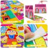 OKOOKO Dress Up House Felt Board 35PCS Double-Sided Foldable Dress Up Teaching Girls Toy Preschool Crafts Storytelling Early Learning Interactive Play Kit for Toddlers Kids view 3