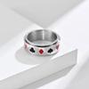 Poker Spinner Ring for Men Women Aces Spade Playing Cards Rotable Fidget Rings Relieve Stress Titanium Stainless Steel Rings Gold Silver Black view 2