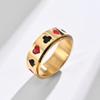 Poker Spinner Ring for Men Women Aces Spade Playing Cards Rotable Fidget Rings Relieve Stress Titanium Stainless Steel Rings Gold Silver Black view 2