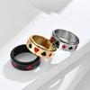 Poker Spinner Ring for Men Women Aces Spade Playing Cards Rotable Fidget Rings Relieve Stress Titanium Stainless Steel Rings Gold Silver Black view 3