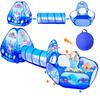3 in 1 Kids Play Tent with Play Tunnel, Ball Pit, Toddler Pop Up Playhouse Toy for Baby Indoor Outdoor view 1