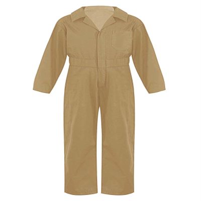 Jhaoyu Kids Boys Mechanic Coverall Cotton Long Sleeve Cargo Jumpsuit Casual Daily Wear Khaki 14 Years