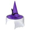 Zando Kids Witch Hat for Women & Girls - Purple Rose Witch Hat for Halloween Decoration & Party - One Size view 4