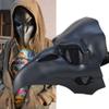 Cafele Steampunk Plague Doctor Bird Mask with LED Light, Retro Long Nose Beak Cosplay Halloween Masquerade Costume Props (Black no LED) view 2