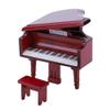 Mini Simulation Wooden Grand Piano with Stool for 1:12 Doll House Furniture and Accessory Red Doll Accessories view 1