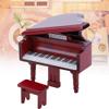 Mini Simulation Wooden Grand Piano with Stool for 1:12 Doll House Furniture and Accessory Red Doll Accessories view 2