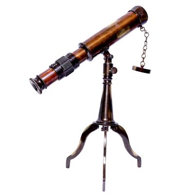 Vintage Antique Telescope with Wooden Box Vintage Spyglass Handmade Nautical for Office & Home Decorations