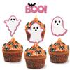 24 Pack Glitter Ghost Cupcake Toppers - Baby Shower Cupcake Toppers Decor Gender Reveal Party Decorations (Pink) view 1