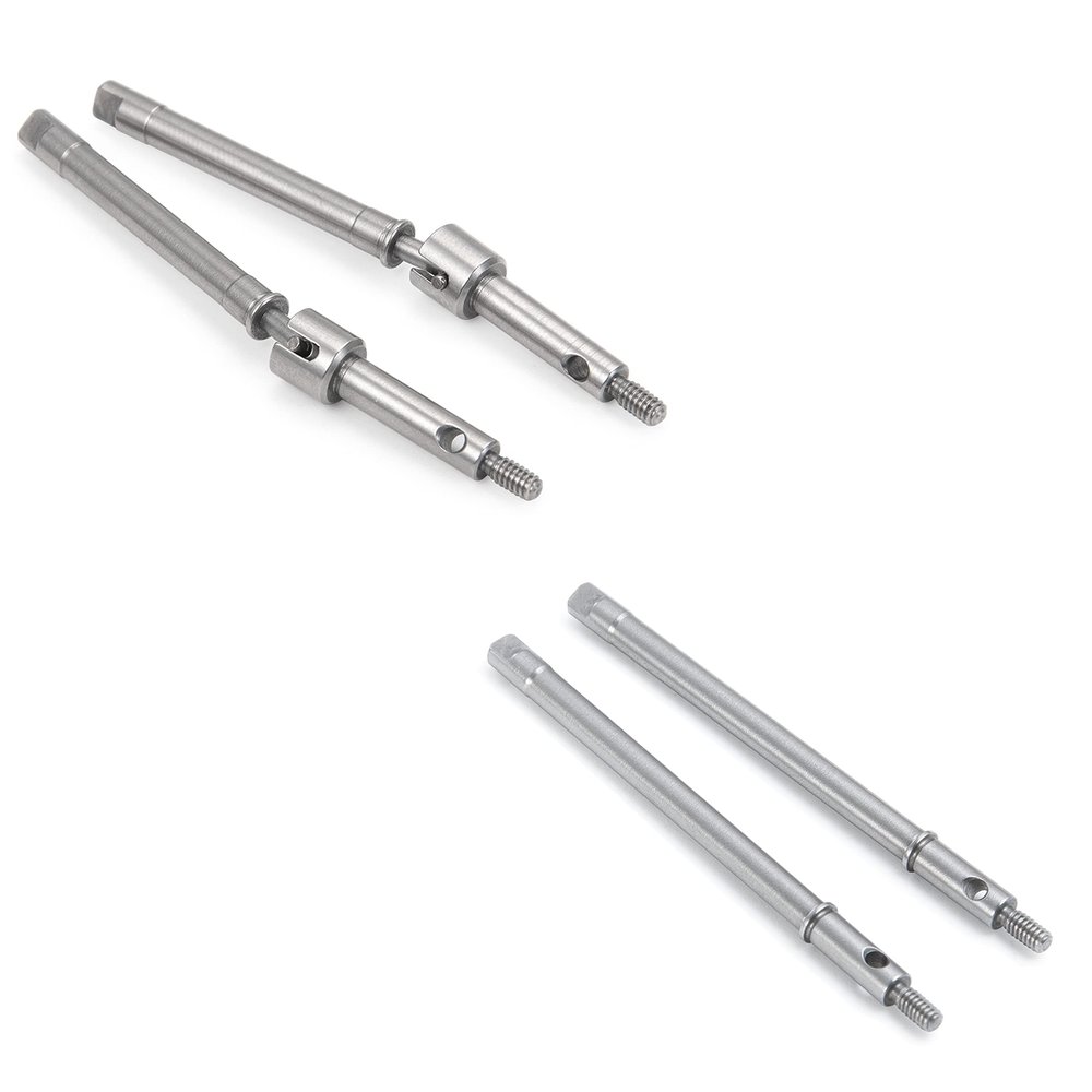 MORLORDY Stainless Steel Front and Rear Axle Shaft Steering CVD Set for 1/24 RC Crawler Car SCX24 Upgrades