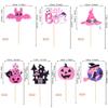 28 PCS Halloween Cupcake Toppers with Witch Hat Bat Castle Ghost Pumpkin Cupcake Picks Little Boo Cake Decorations for Halloween Theme Birthday Party Supplies view 2