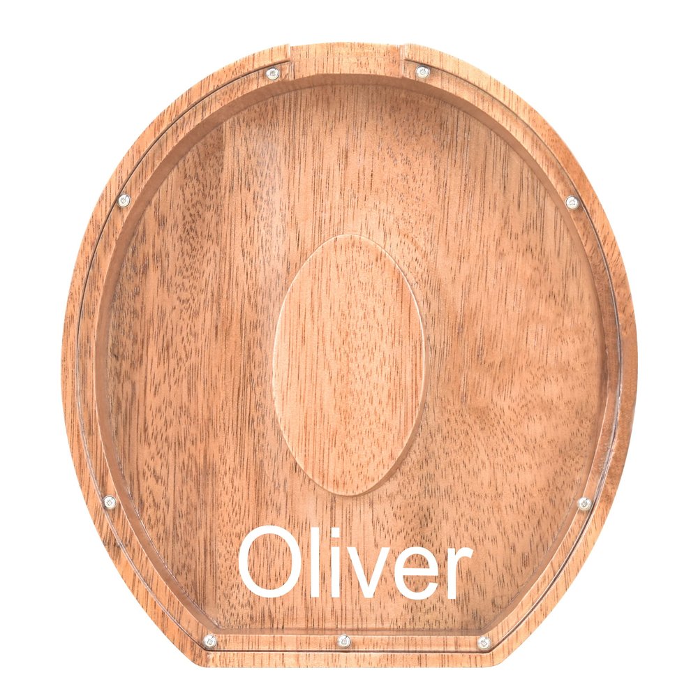 Custom Name Piggy Banks Kid, Personalized Letter Piggy Bank, Wooden Alphabet Money Bank, Gifts For Boy Girl Christmas Birthday New Year's Day (O)
