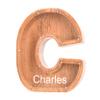 Custom Name Piggy Banks Kid, Personalized Letter Piggy Bank, Wooden Alphabet Money Bank, Gifts For Boy Girl Christmas Birthday New Year's Day (C) view 1