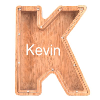 Custom Name Piggy Banks Kid, Personalized Letter Piggy Bank, Wooden Alphabet Money Bank, Gifts For Boy Girl Christmas Birthday New Year's Day (K)