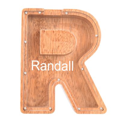 Custom Name Piggy Banks Kid, Personalized Letter Piggy Bank, Wooden Alphabet Money Bank, Gifts For Boy Girl Christmas Birthday New Year's Day (R)