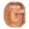 Custom Name Piggy Banks Kid, Personalized Letter Piggy Bank, Wooden Alphabet Money Bank, Gifts For Boy Girl Christmas Birthday New Year's Day (G) view 1