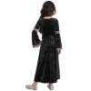Agoky Kids Girls Renaissance Vintage Ball Gown Halloween Fancy Costume Retro Medieval Gothic Long Dress Black 14 Years view 4