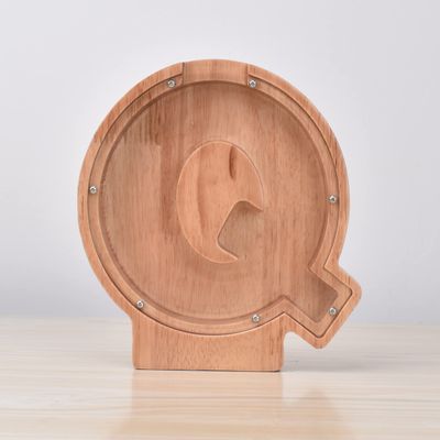 Custom Name Piggy Banks Kid, Personalized Letter Piggy Bank, Wooden Alphabet Money Bank, Gifts For Boy Girl Christmas Birthday New Year's Day (Q)