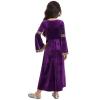 Agoky Kids Girls Renaissance Vintage Ball Gown Halloween Fancy Costume Retro Medieval Gothic Long Dress Purple 12 Years view 4