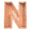 Custom Name Piggy Banks Kid, Personalized Letter Piggy Bank, Wooden Alphabet Money Bank, Gifts For Boy Girl Christmas Birthday New Year's Day (N) view 1