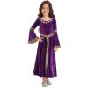 Agoky Kids Girls Renaissance Vintage Ball Gown Halloween Fancy Costume Retro Medieval Gothic Long Dress Purple 6 Years view 3