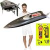 Ssccgym D022 Brushless RC Boat for Adults Experts Alloy Tail Kits 25 Inch 31mph+ 50kmh+ Remote Control Boat (Add 3S & 4S 2 Sets of Batteries & Chargers) view 1