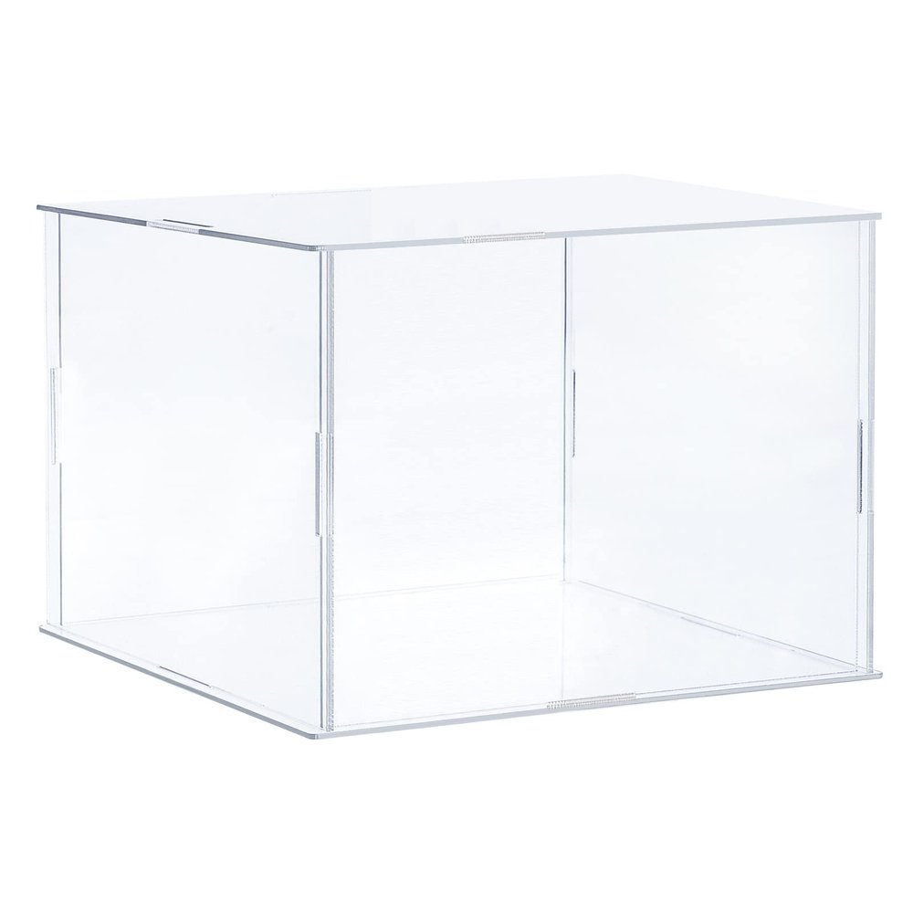MECCANIXITY Acrylic Display Case Plastic Box Clear Assemble Dustproof Showcase 6.3x6.3x4.1 Inch for Collectibles Items