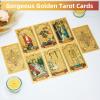 SIOKUY Tarot Cards Deck, Luxury Tarot Card Deck, Splendid Classic Tarot Deck, Durable Waterproof Gold Foil Tarot Decks for Beginners (Gold Sun) view 2