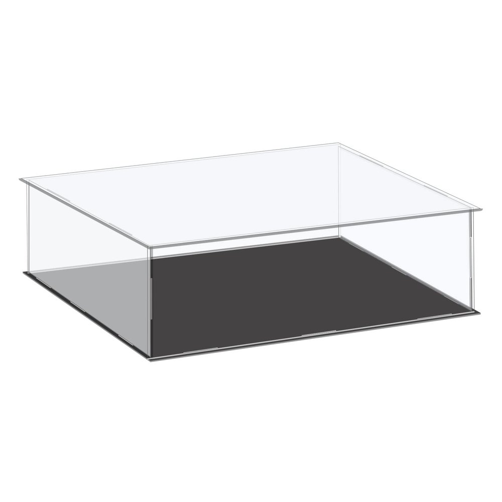 MECCANIXITY Acrylic Display Case Plastic Box Cube Storage Box Clear Small Assemble Dustproof Showcase 14.1x12.2x4.1 Inch for Collectibles Items