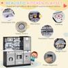 Qaba Wooden Play Kitchen with Lights Sounds, Kids Kitchen Playset with Washing Machine, Water Dispenser, Microwave, Range Hood, Refrigerator, Utensils, Gift for 3-6 Years Old view 3
