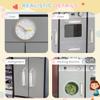 Qaba Wooden Play Kitchen with Lights Sounds, Kids Kitchen Playset with Washing Machine, Water Dispenser, Microwave, Range Hood, Refrigerator, Utensils, Gift for 3-6 Years Old view 4