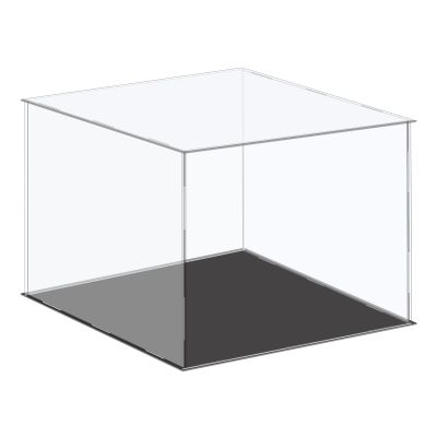 MECCANIXITY Acrylic Display Case Plastic Box Cube Storage Box Clear Small Assemble Dustproof Showcase 16.1x16.1x10 Inch for Collectibles Items
