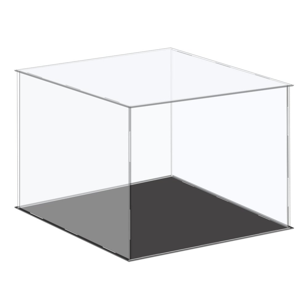 MECCANIXITY Acrylic Display Case Plastic Box Cube Storage Box Clear Small Assemble Dustproof Showcase 16.1x16.1x10 Inch for Collectibles Items