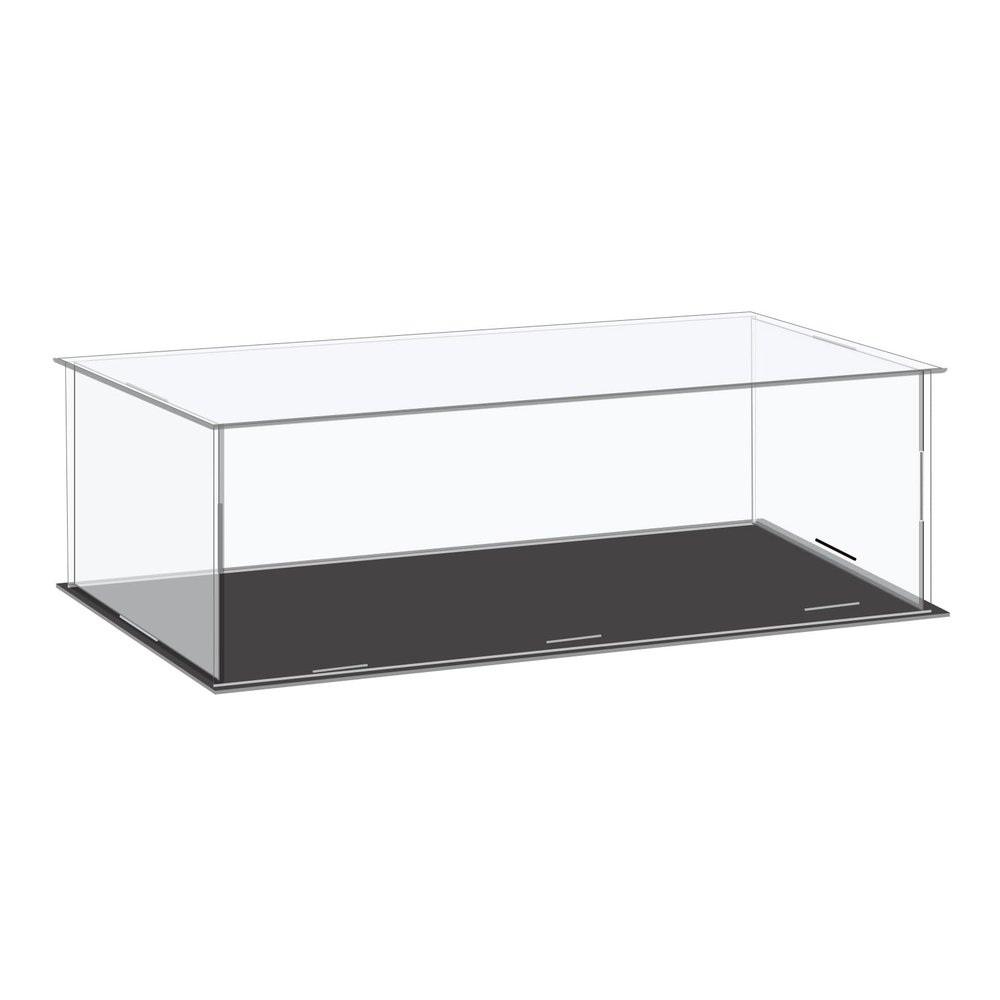 MECCANIXITY Acrylic Display Case Plastic Box Cube Storage Box Clear Small Assemble Dustproof Showcase 14.1x6.3x4.1 Inch for Collectibles Items