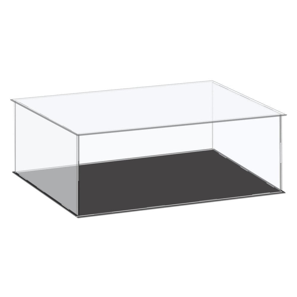 MECCANIXITY Acrylic Display Case Plastic Box Cube Storage Box Clear Small Assemble Dustproof Showcase 16.1x12.2x6.1 Inch for Collectibles Items