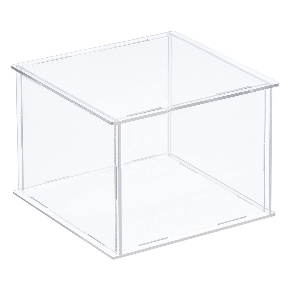 MECCANIXITY Acrylic Display Case Plastic Box Clear Assemble Dustproof Showcase 8.3x8.3x6.1 Inch for Collectibles Items