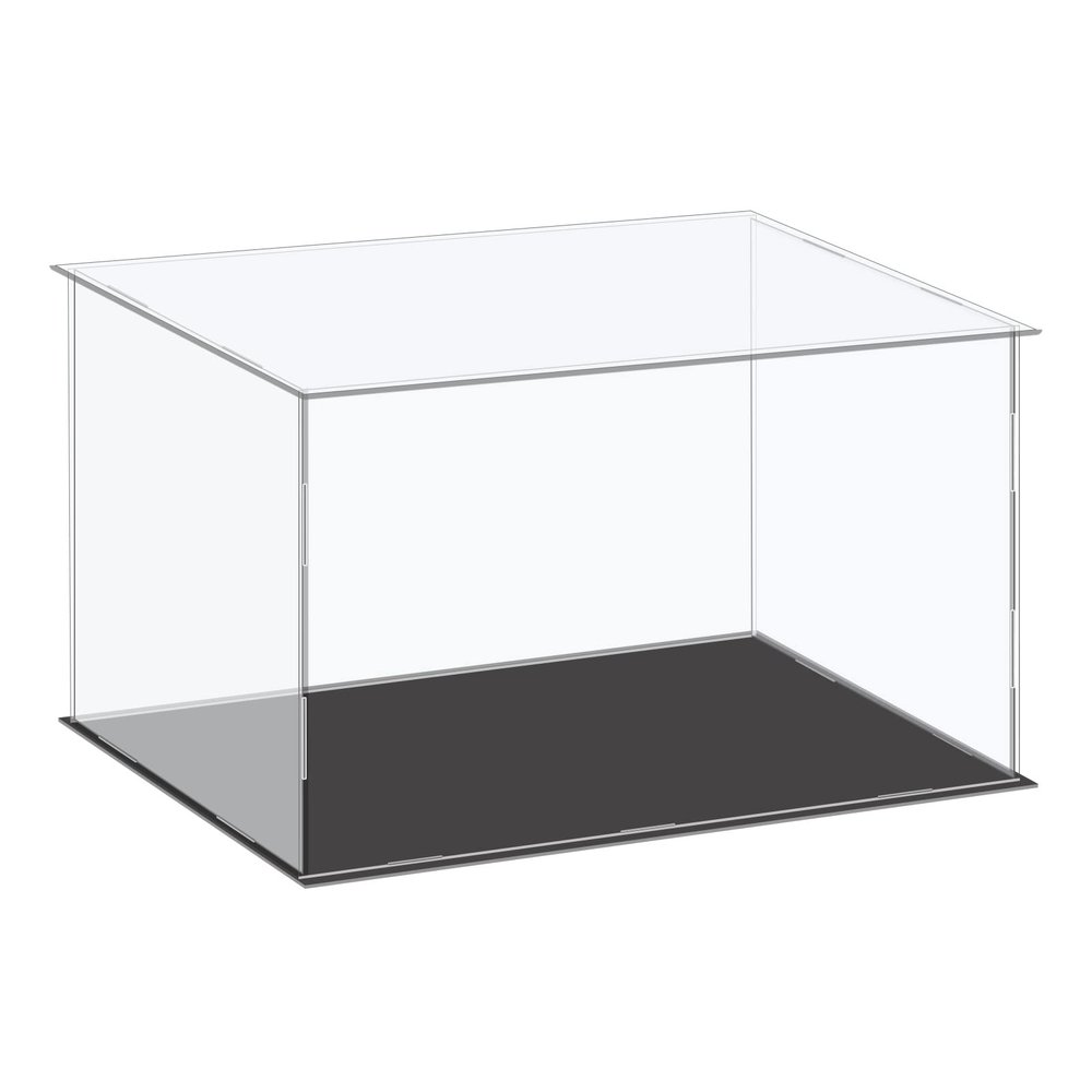 MECCANIXITY Acrylic Display Case Plastic Box Cube Storage Box Clear Small Assemble Dustproof Showcase 14.1x8.2x8 Inch for Collectibles Items