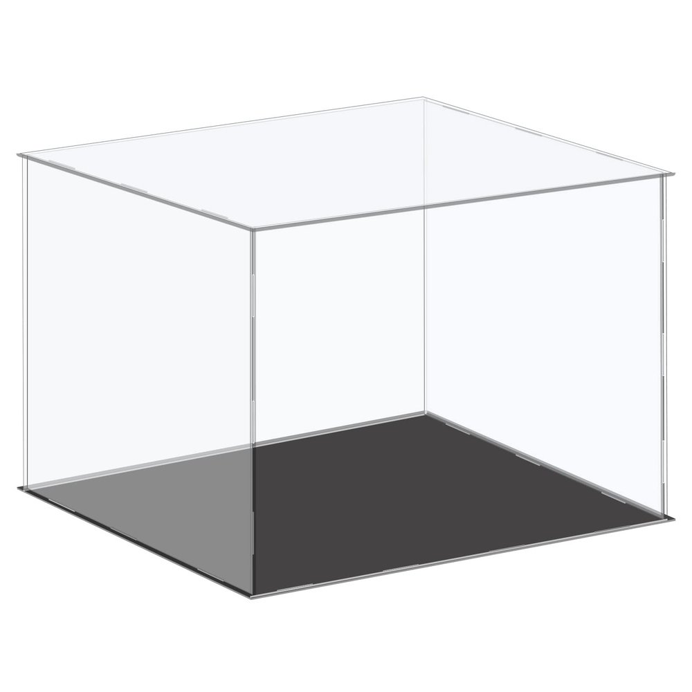 MECCANIXITY Acrylic Display Case Plastic Box Cube Storage Box Clear Small Assemble Dustproof Showcase 16.1x14.1x12 Inch for Collectibles Items