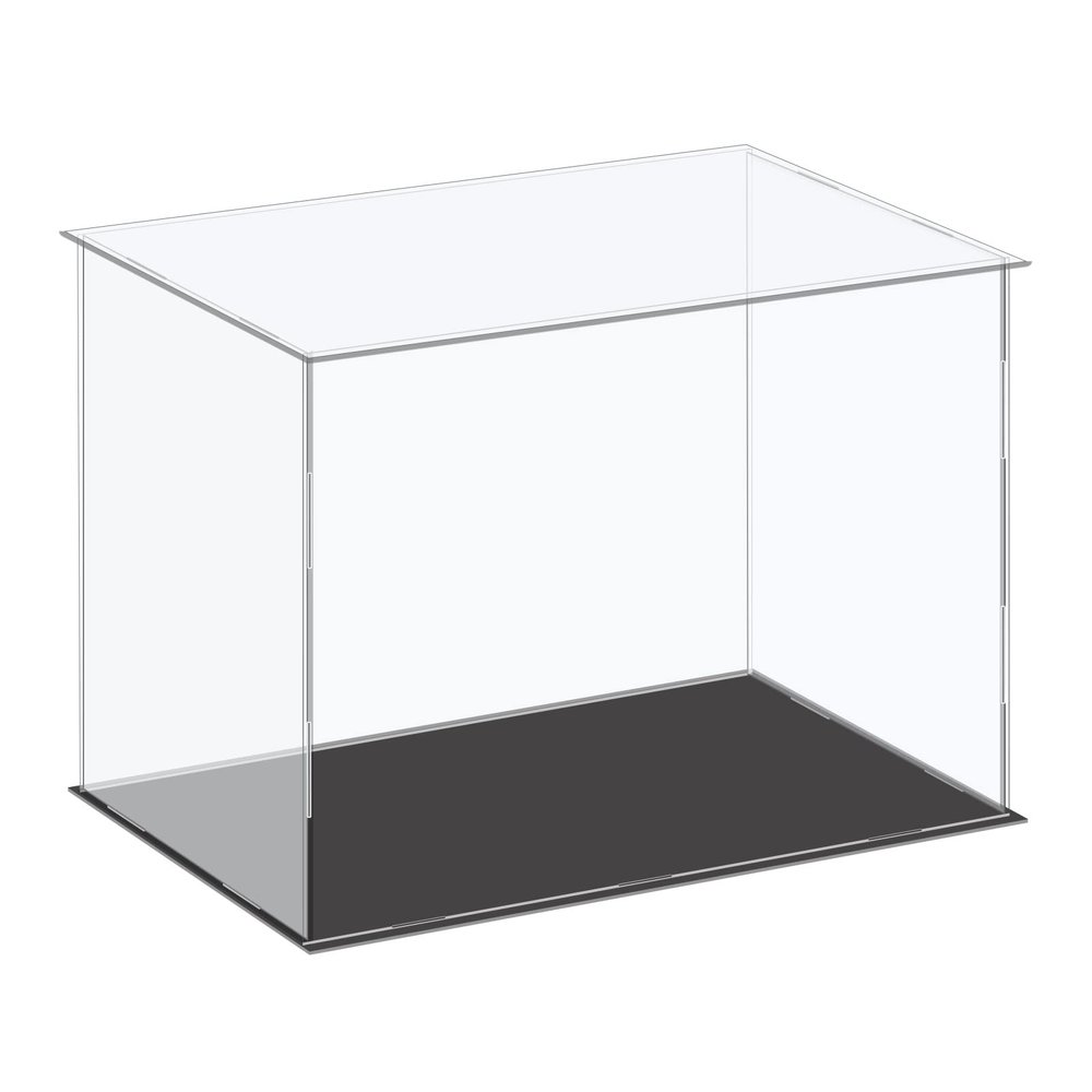 MECCANIXITY Acrylic Display Case Plastic Box Cube Storage Box Clear Small Assemble Dustproof Showcase 14.1x8.2x10 Inch for Collectibles Items