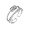 CSIYANJRY99 Jansio Threanic Triple-Spin Ring,to My Daughter Vikanda Thermogenic Moissanite Spinner Ring Feelief Zirconica Triple Fidget Rings Anti Anxiety Rotatable Ring Jewelry for Women (Silver) view 1
