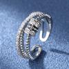 CSIYANJRY99 Jansio Threanic Triple-Spin Ring,to My Daughter Vikanda Thermogenic Moissanite Spinner Ring Feelief Zirconica Triple Fidget Rings Anti Anxiety Rotatable Ring Jewelry for Women (Silver) view 4