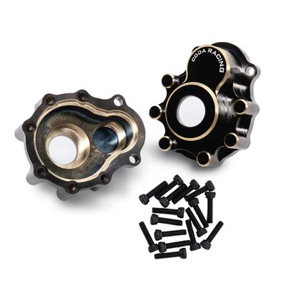 CODA RACING 2Pcs Brass Outer Portal Drive Housing Gear Box Cover for 1/10 RC Crawler Car TRX4 TRX6 Upgrade Parts-Replaces Part 8251