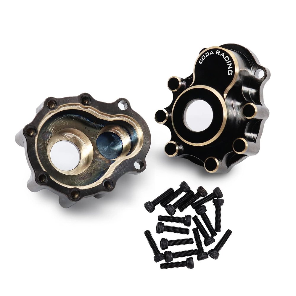 CODA RACING 2Pcs Brass Outer Portal Drive Housing Gear Box Cover for 1/10 RC Crawler Car TRX4 TRX6 Upgrade Parts-Replaces Part 8251