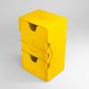 Gamegenic Stronghold 200+ XL Convertible Deck Box | Double-Sleeved | Card Game Protector with Accessories Drawer | Nexofyber Surface | Holds up to 200 Cards | Yellow Color | Made view 2