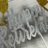 Happy Retirement Cake Topper - Retirement Party Decoration Supplies, Double Sided Silver Glitter view 2