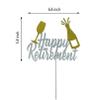Happy Retirement Cake Topper - Retirement Party Decoration Supplies, Double Sided Silver Glitter view 4