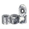 Teak Tuning Apex 61D Urethane Fingerboard Wheels - Cruiser Style, Bowl Shaped, 8.7mm Diameter - ABEC-9 Stealth Bearings - Made in The USA - Grey & White Swirl Colorway view 1